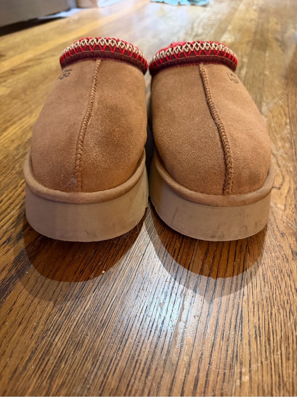 UGG Chestnut Tasman II Suede Slip-Ons with Red Accent Trim, 9 - Picture 5 of 13